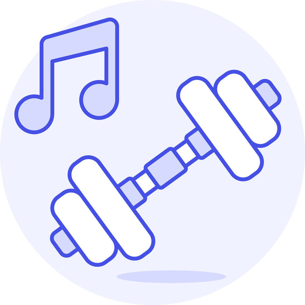 double dumbell exercise icon in filled-outline style - Vektori, kuva