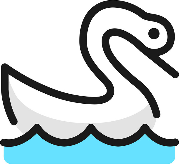 swan water filled-outline icon in filled-outline style - Vetor, Imagem