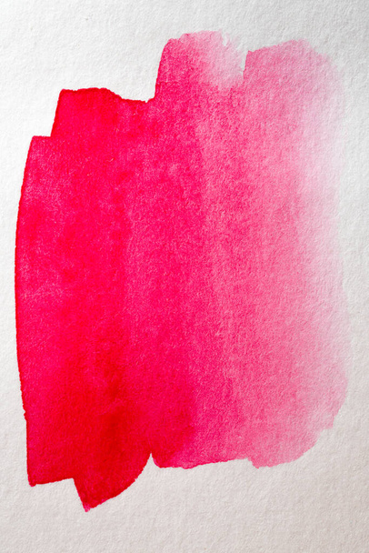 solid water color painting Rubine Red "1797c" Isolated watercolor stain on white paper. - 写真・画像