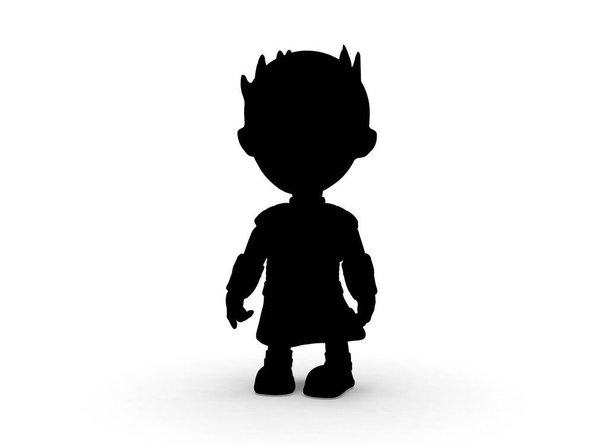 Çizgi film karakteri Ak Gezenler beyaz arka planda 3D canlandırma - Fotoğraf, Görsel