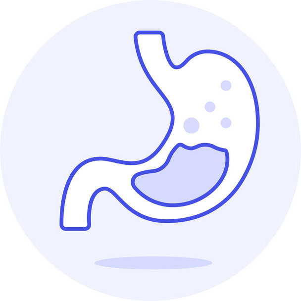 gezondheidstoestand indigestie pictogram in gevulde-outline stijl - Vector, afbeelding