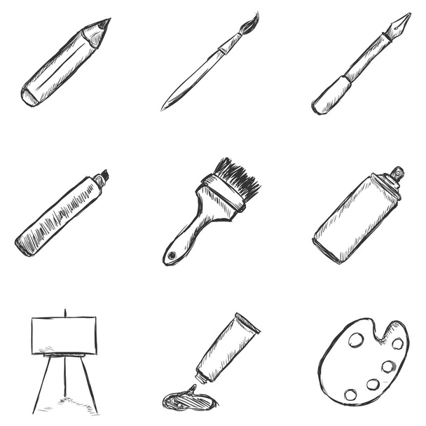 Sketch Drawing Icons - Vector, imagen