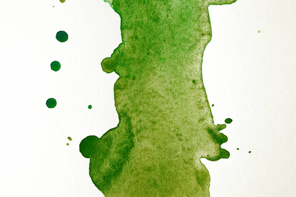 watercolor strip green background for postcard, print, design, element - Foto, Imagem