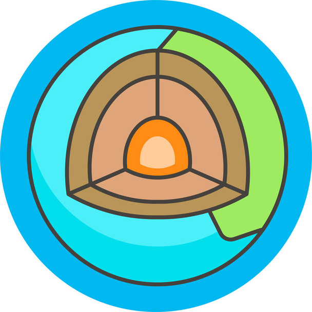 astenosfera ícone núcleo terra - Vetor, Imagem