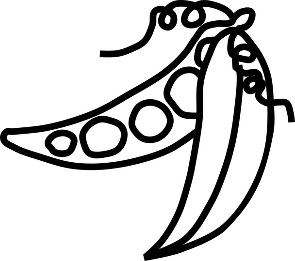 alimento icono de guisantes verdes en estilo dibujado a mano - Vector, Imagen