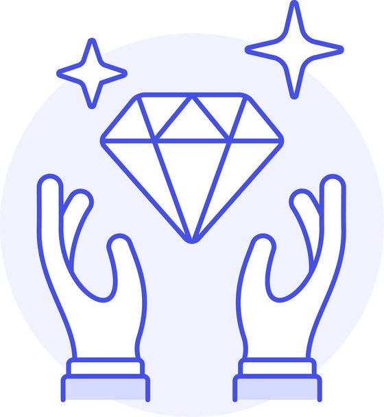 diamon diamant einde icoon in gevulde-outline stijl - Vector, afbeelding