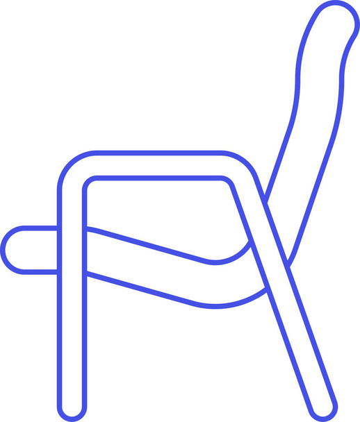 modrá židle ikona ve stylu osnovy - Vektor, obrázek