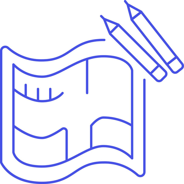 architects blueprint construction icon in building category - Vector, Image