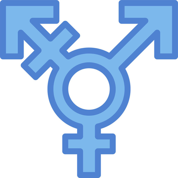 género sexo formas icono en estilo de contorno lleno - Vector, Imagen