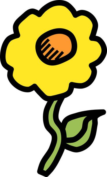 easter ecology flower icon in filled-outline style - Vector, Image