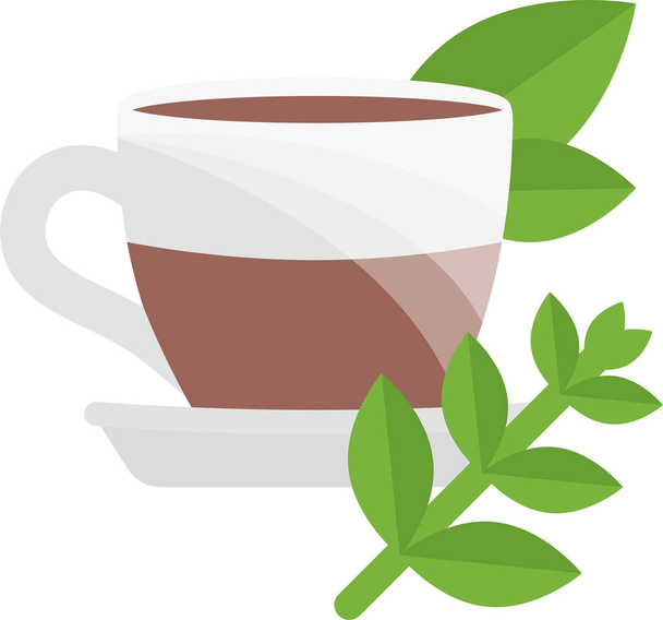 ceremony drink greenery icon in flat style - Vector, imagen
