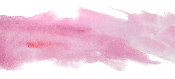 textura suave de la raya de acuarela rosa para el diseño sobre un fondo blanco aislado. diseño de texto y postales. - Foto, Imagen