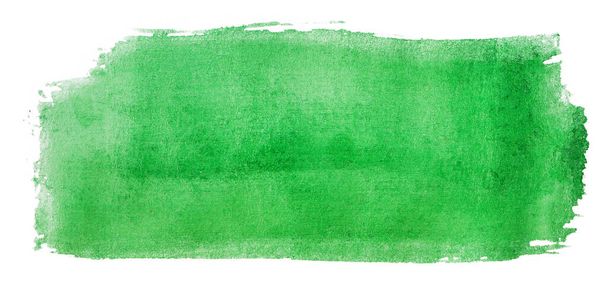 Green watercolor stain on a white background - 写真・画像