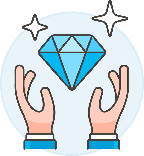 diamon diamante fine icona in pieno stile contorno - Vettoriali, immagini