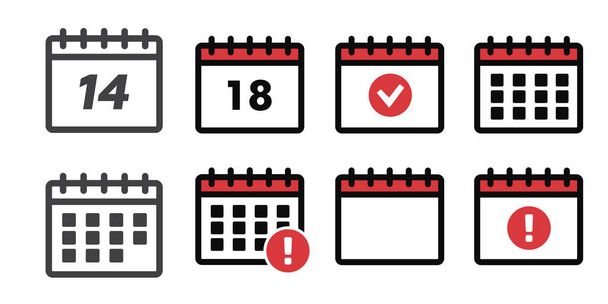 Vector Calendar Icons. Event add delete progress - Vector, Image