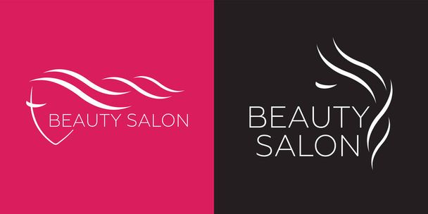 Beautiful woman face logo template for hair salon - Vector, Image
