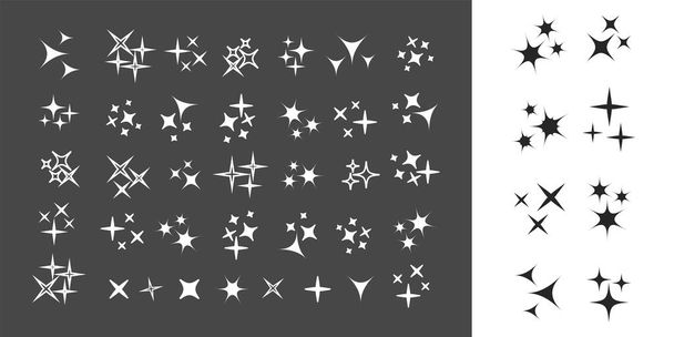 Sparkles witte lijn collectie. Sparks icons set - Vector, afbeelding