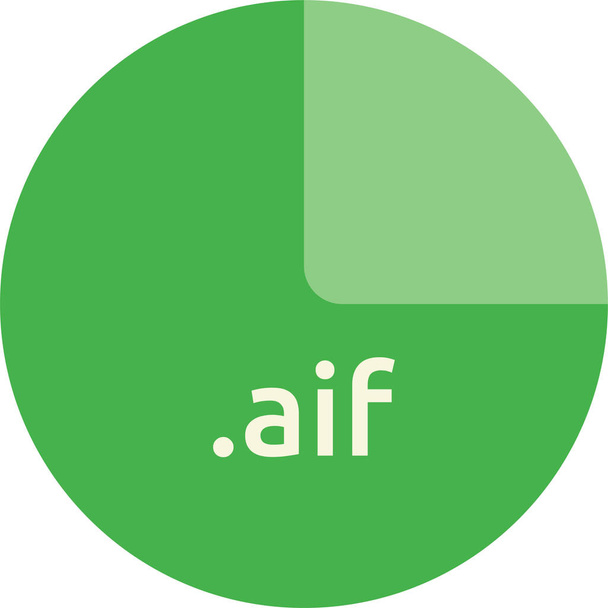 ícone de formato de arquivo aif em estilo plano - Vetor, Imagem