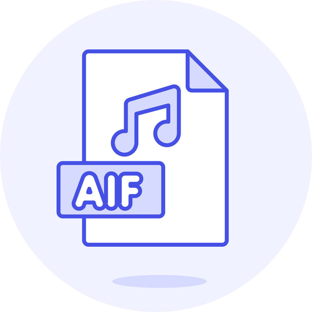 aif audio digitaal icoon in gevulde stijl - Vector, afbeelding