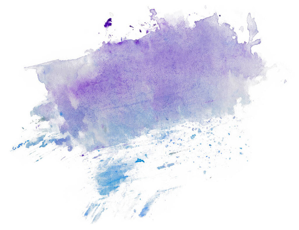 Watercolor stain blue-violet with a gradient, smudged - Foto, afbeelding
