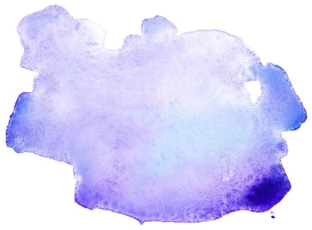 Watercolor stain blue violet with gradient - Foto, imagen