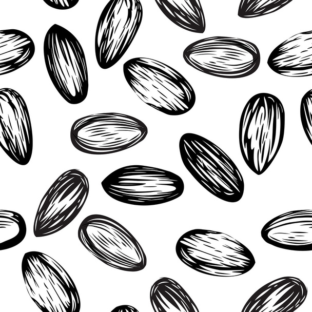 Almonds seamless vector background - Vektör, Görsel