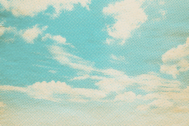 retro taivas kuvio vanha paperi rakenne. Vintage pilvet. - Valokuva, kuva