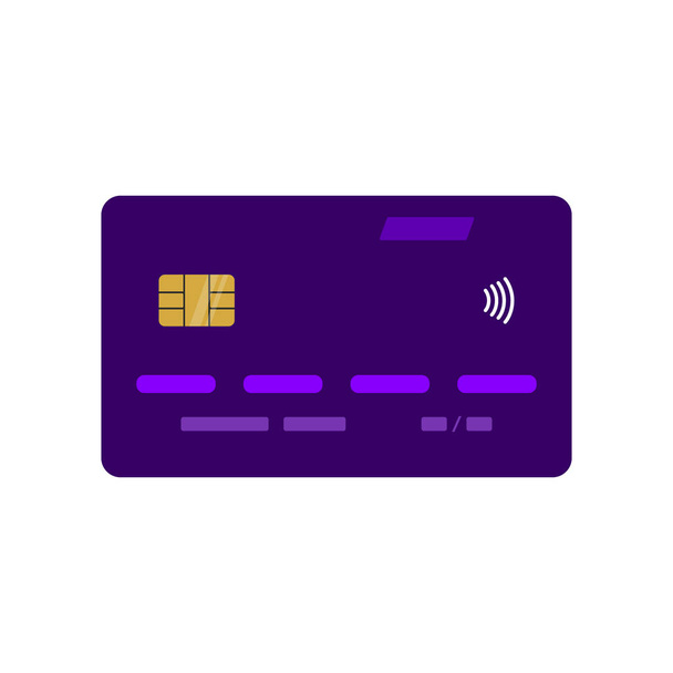 Violet credit card. Isolated on white background. Vector illustration. - Vector, Image