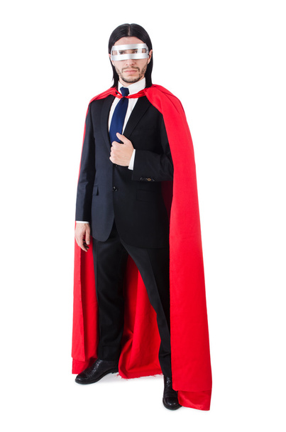 Mann in rotem Mantel und Maske - Foto, Bild