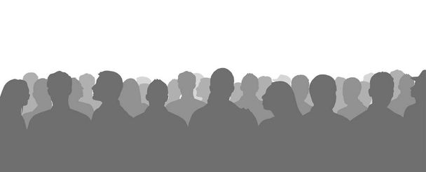  Silhouetted crowd ( audience, fans ) vector illustration - Vector, Image