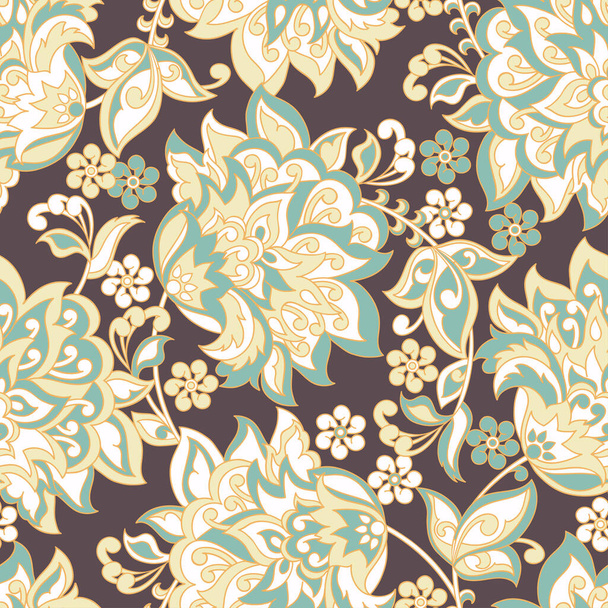 vintage flowers seamless pattern. Floral vector background - Wektor, obraz