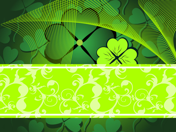 abstract clover pattern background with wave, vector illustartion - Διάνυσμα, εικόνα
