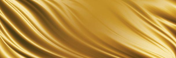 Altın kumaş dokusu arka plan 3D illüstrasyon - Fotoğraf, Görsel