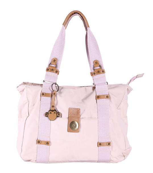 Beyaz arka planda izole edilmiş kadın çantası, bayan için küçük, güzel moda tasarımcısı çantası. Stüdyo ışıklandırma beyaz arkaplan izole - Fotoğraf, Görsel