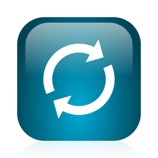 reload blue glossy internet icon - Foto, Imagen