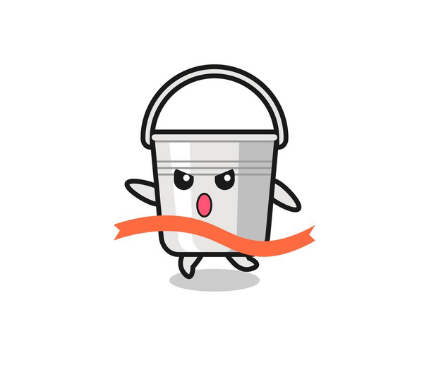 cute metal bucket illustration is reaching the finish , cute style design for t shirt, sticker, logo element - Vector, Image