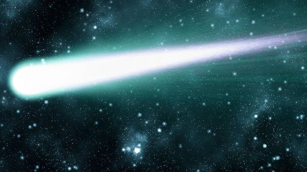 Kaunis tila tausta abstrakti komeetta. Kosminen tapetti - Valokuva, kuva