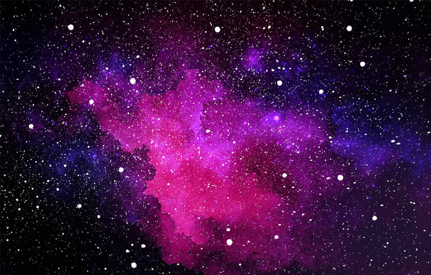 Векторная космическая иллюстрация. Красивый красочный космический фон. Акварельная косметика - Вектор,изображение