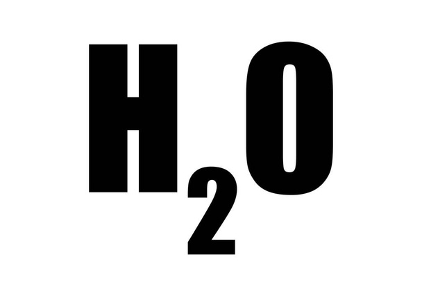 Black icon of H20, water on white background. - Vector, Image