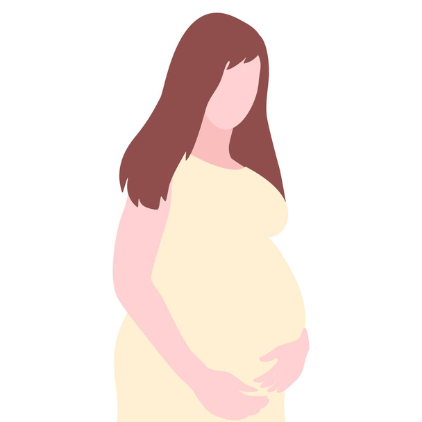 Donna incinta vettoriale in stile moderno piatto. Concetto di maternità. - Vettoriali, immagini