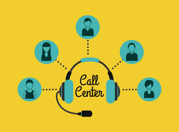 Call-Center-Design - Vektor, Bild