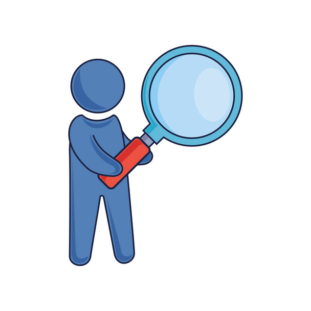 avatar with magnifying glass - Vector, Image
