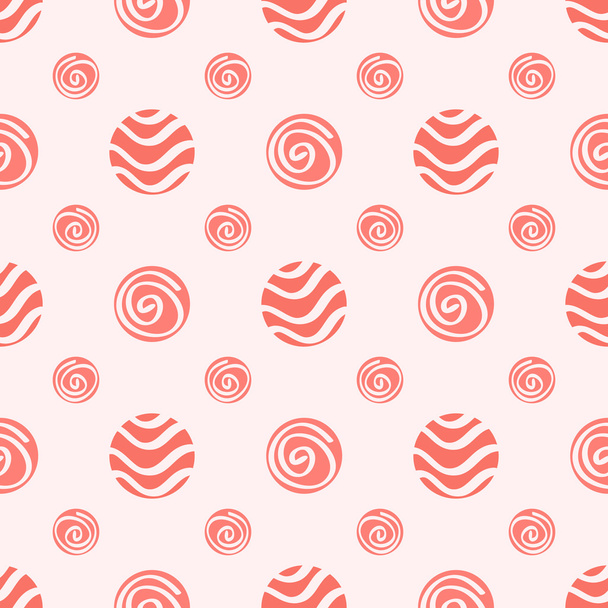Pink soft vector polka dot seamless pattern - Vector, Imagen