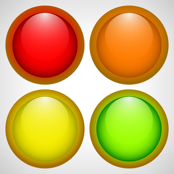 Set of round color glass buttons for your design - Vector, Image