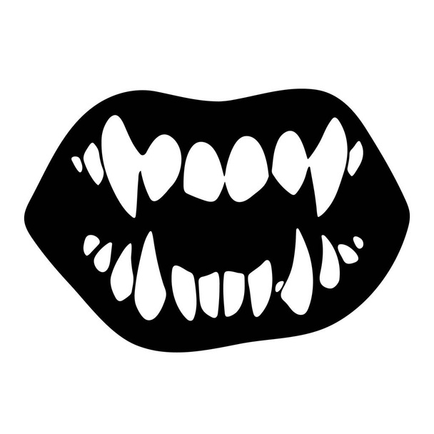 рот монстра с острыми зубами - Вектор,изображение