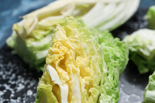 Fresh chinese cabbage on table, closeup - Fotografie, Obrázek