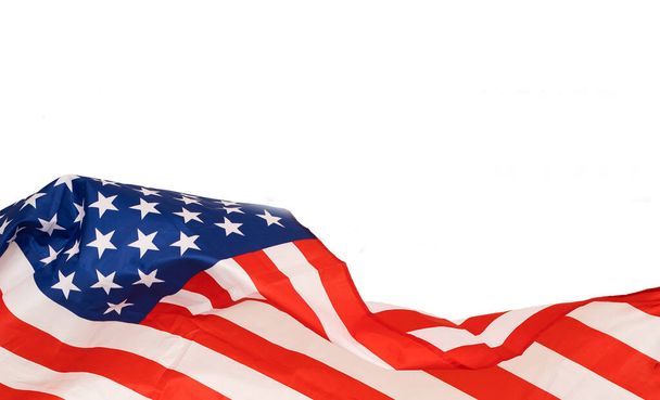 American flag on white background - Foto, Imagem