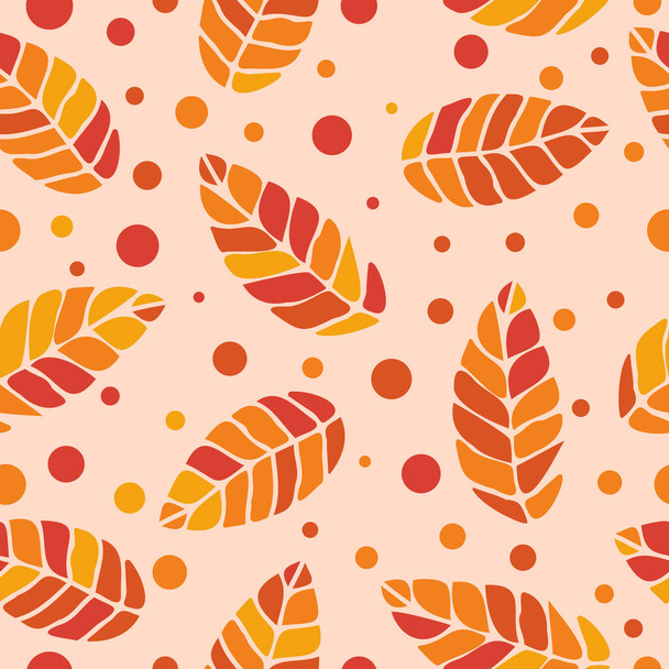 Autumn seamless pattern. Seamless pattern with leaves. Vector illustration EPS10 - Vektör, Görsel