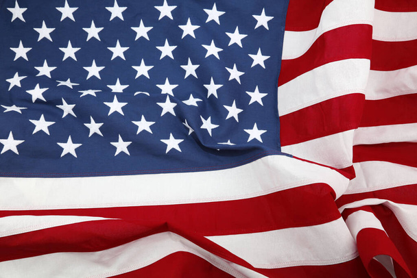 A hullámzó amerikai zászló közelsége - Fotó, kép