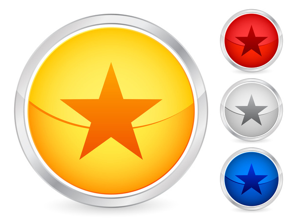 star buttons set on a white background. Vector illustration. - Vector, Image